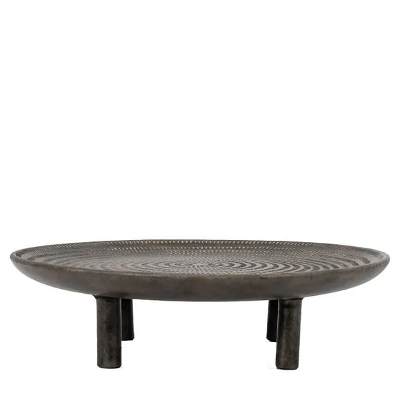 Cedar & Sage Sgraffito Footed Decorative Tray
