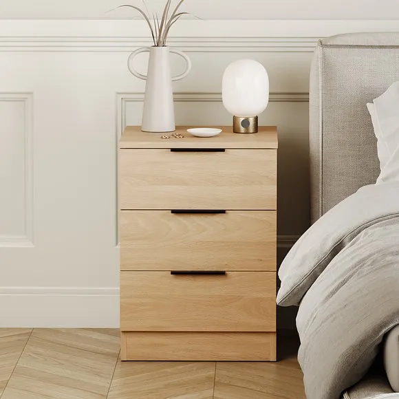 Hayes 3 Drawer Bedside Table 2