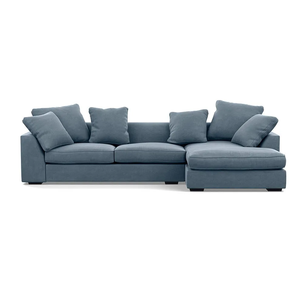 Heal's Cumulus Right Hand Facing Corner Sofa Capelo Linen-Cotton Mineral Black Feet 1