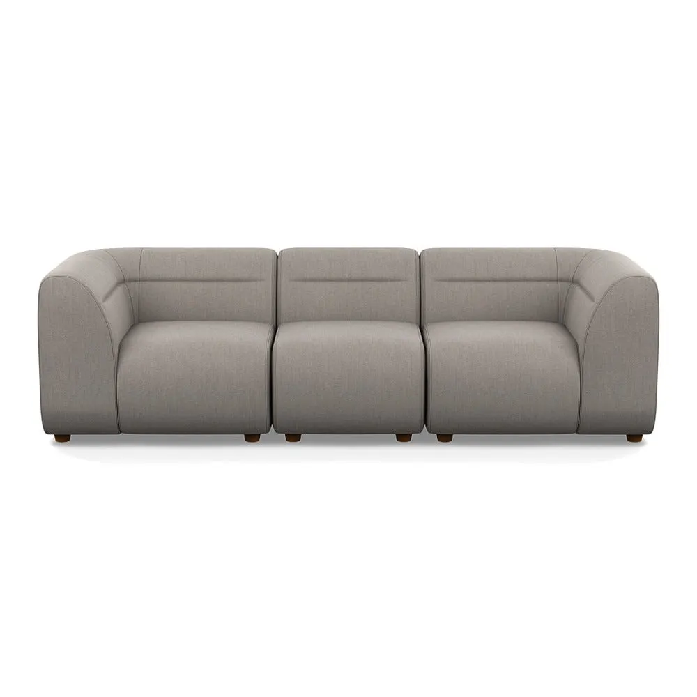 Heal's Lilli 3 Seater Sofa Broadweave Pebble Natural Beech Feet 1