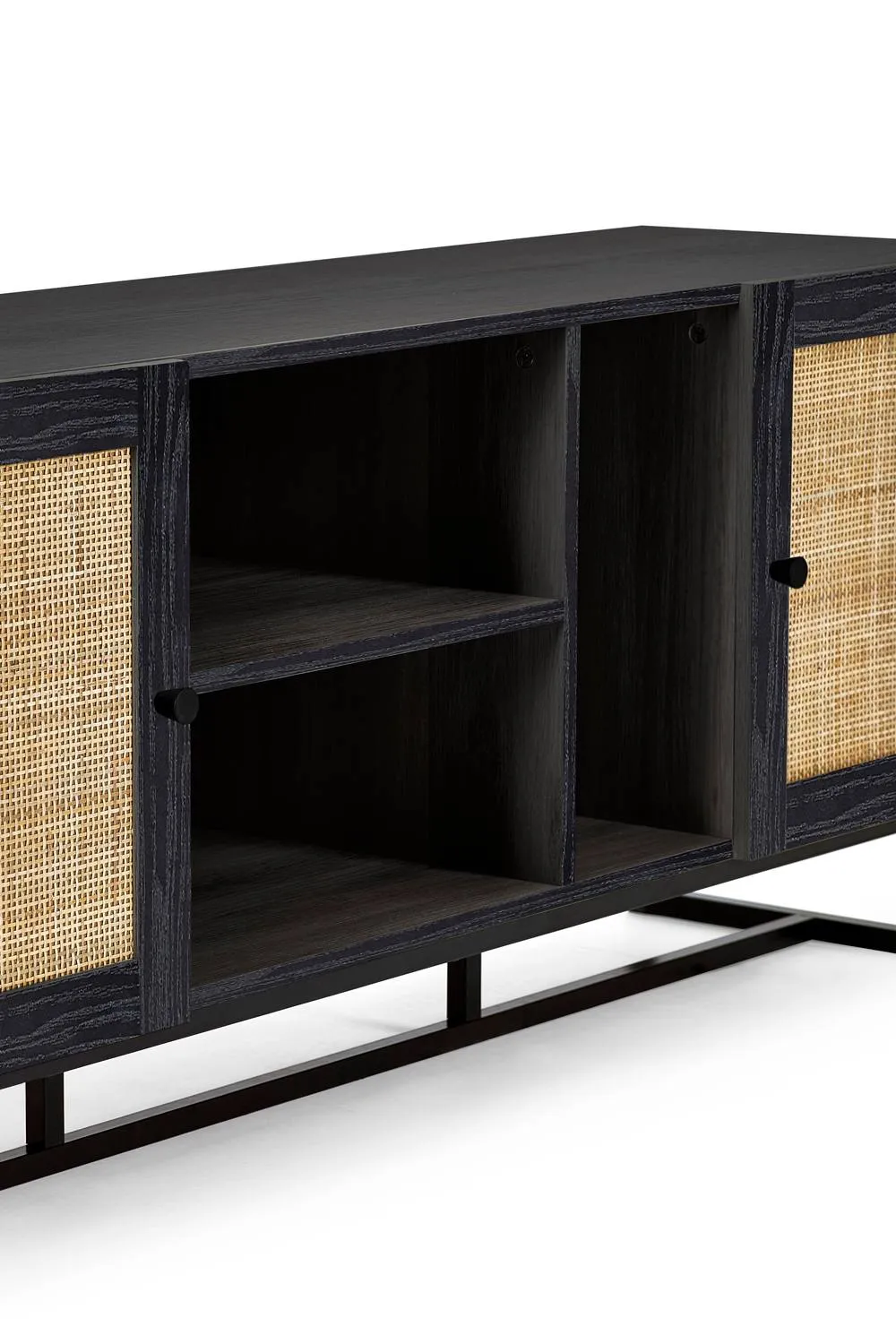 Julian Bowen Padstow Rattan TV Unit in Black 6