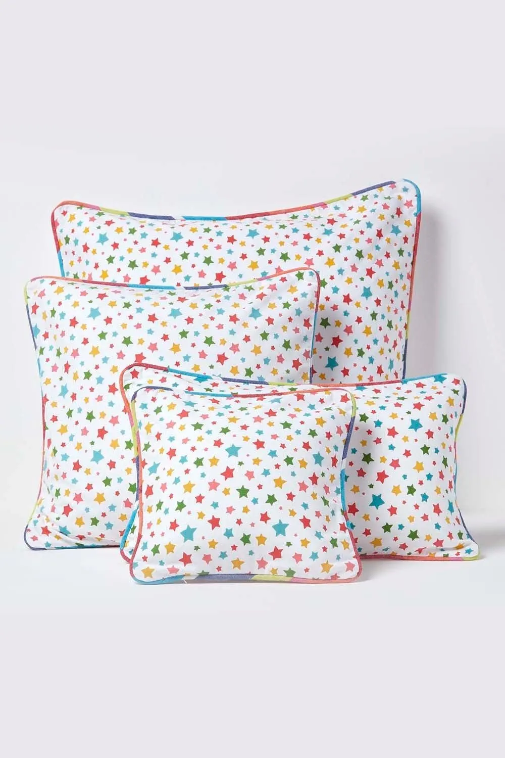 Homescapes Cotton Multi Colour Stars Cushion Cover 5