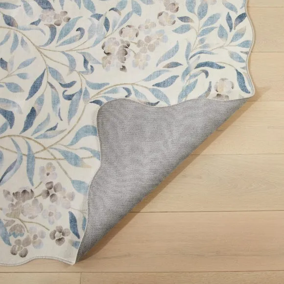 Concept Looms Liberty Floral Scalloped Washable Rug 3