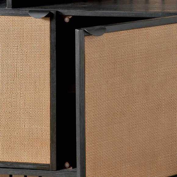 Fiji 4 Door Sideboard, Acacia Wood and Rattan 2