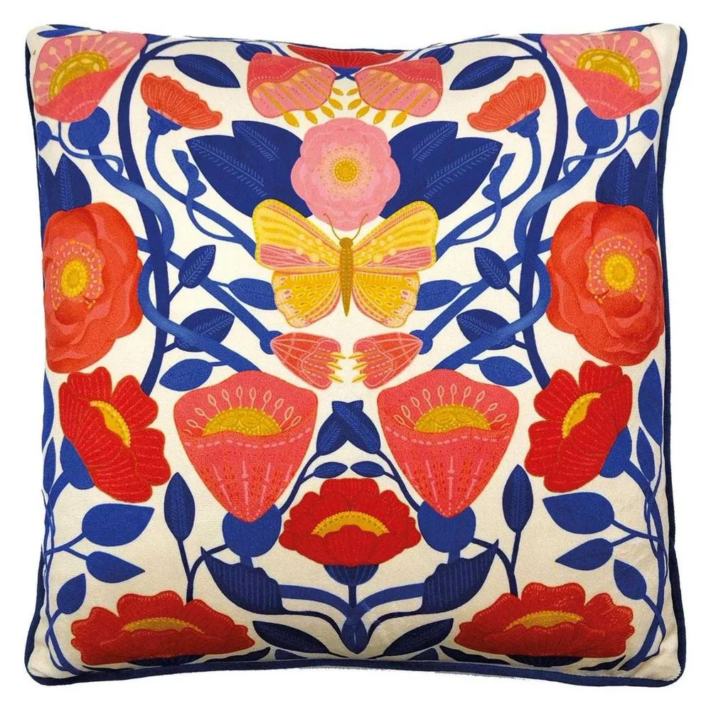 Nina Pace May Floral Filled Cushion in Red