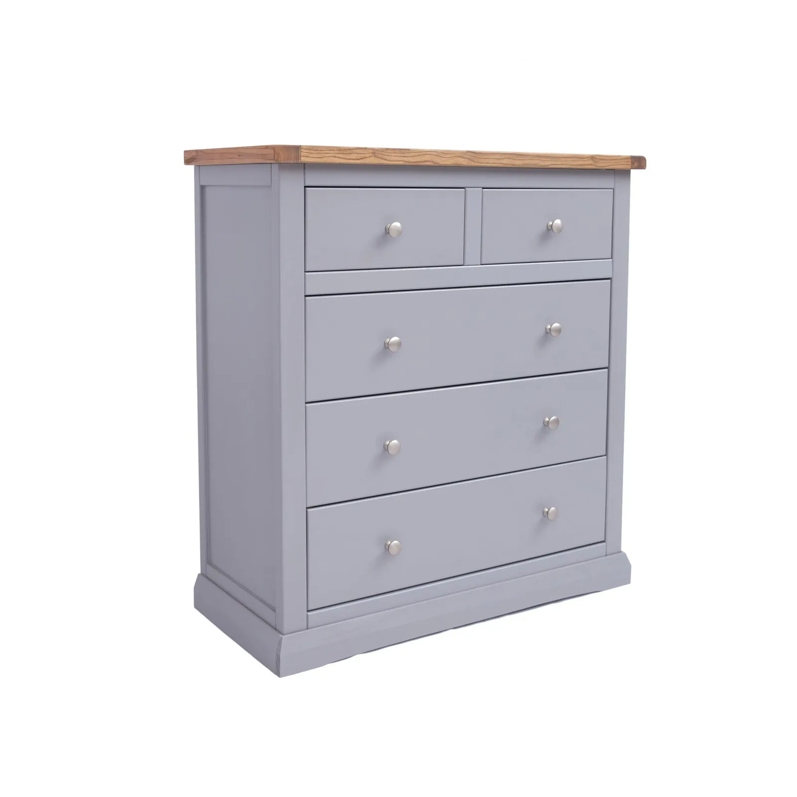 Cabinet Bits Rocca 5 Drawer Chest of Drawers Chrome Knob in Grey 2