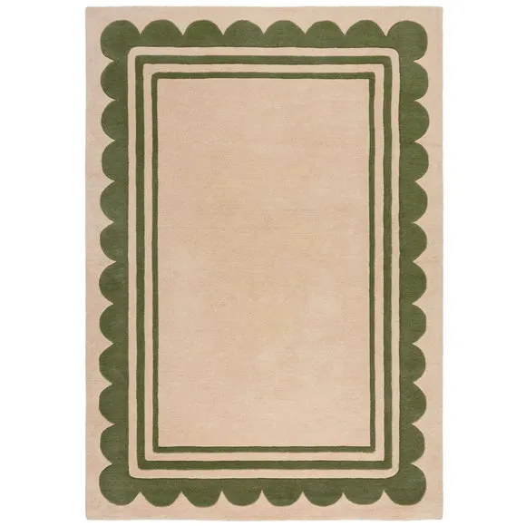 Lois Scallop Border Wool Rug 5