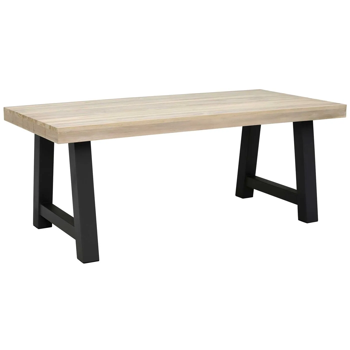 Beach Garden Dining Table, Graphite And Aged Teak 195cm