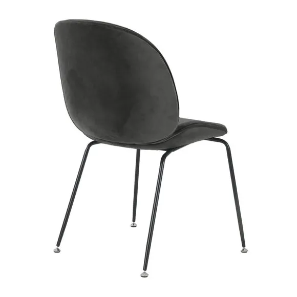 Fusion Living Luxurious Velvet Dining Chair with Black Metal Legs 5