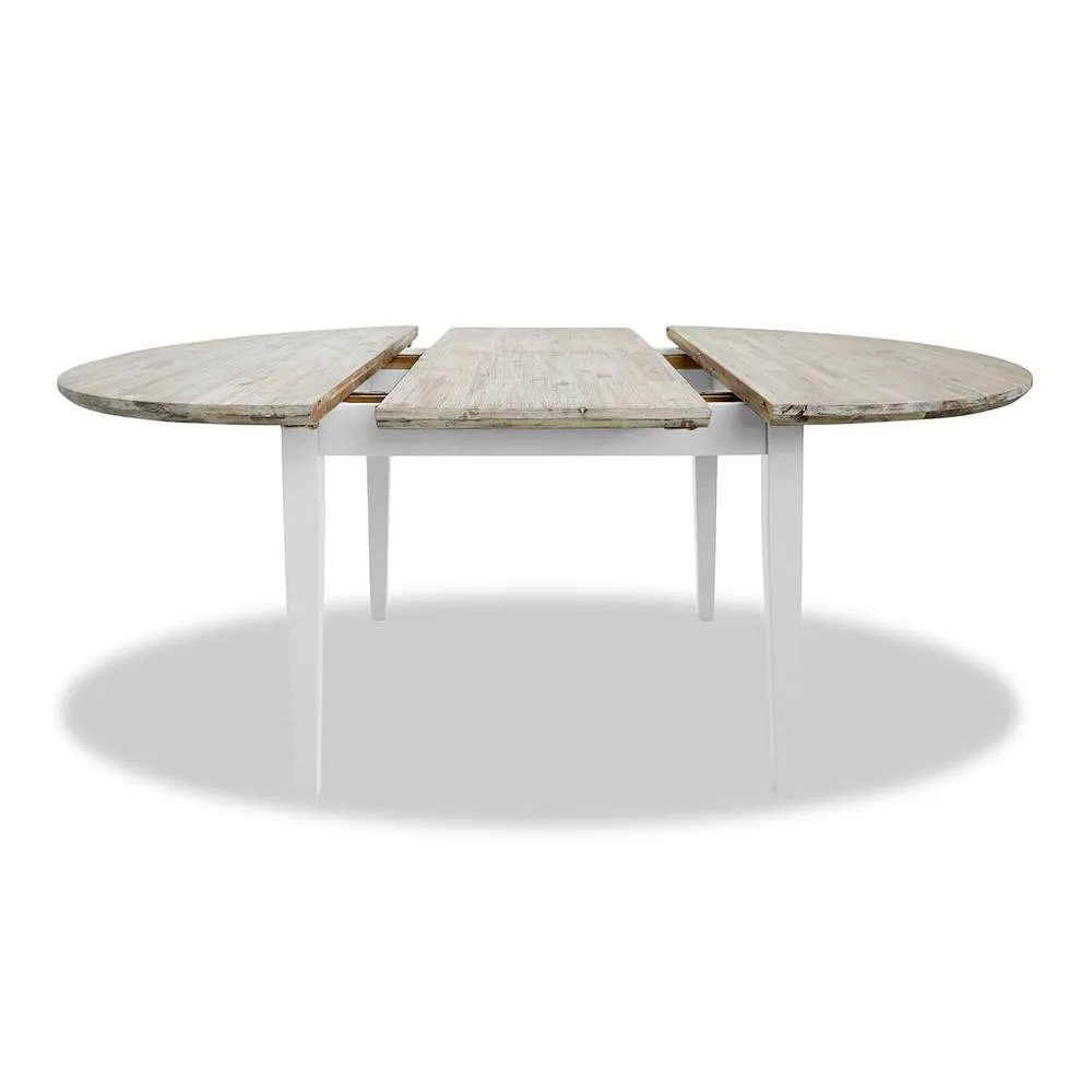 Statement Furniture Florence Round Oval Extendable Kitchen Dining Table in White 5