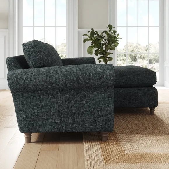 Flori Chunky Chenille Corner Chaise Sofa 2