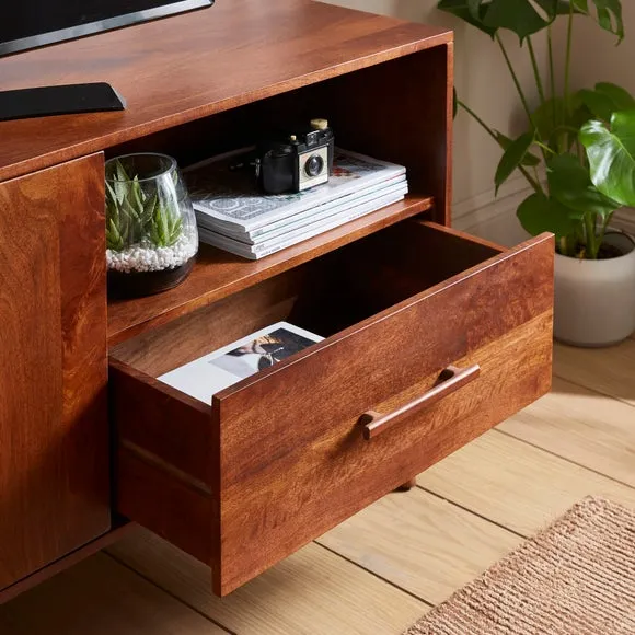 Maxton Extra Wide TV Unit For TVs up to 70", Mango Wood 3