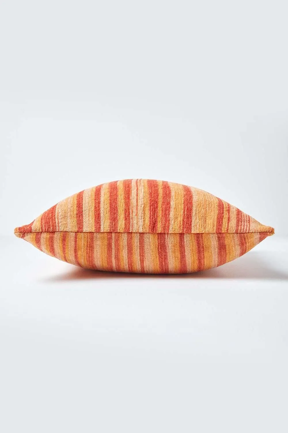 Homescapes Cotton Chenille Tie Dye Cushion Cover in Pale Orange 2