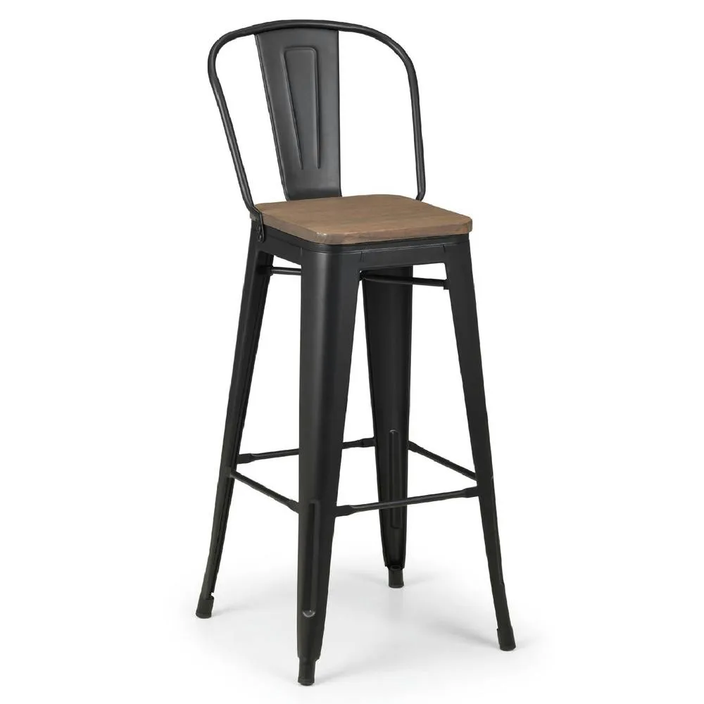 netfurniture Camden Metal Bar Stools (Set of 2) in Black 2