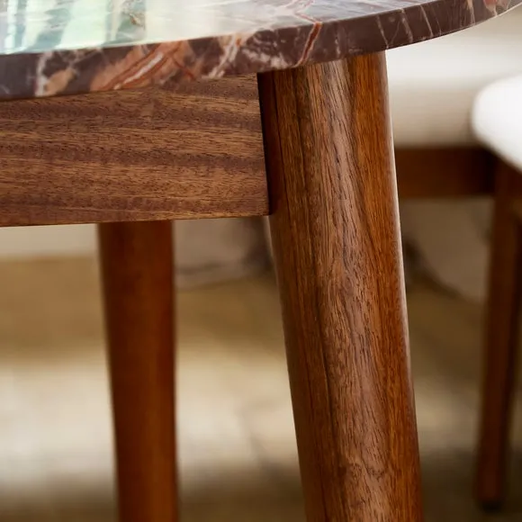 Thea Round Dining Table, Marble and Mango Wood 4