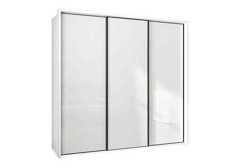 Dallas 235cm 3 Door Sliding Glass Wardrobe