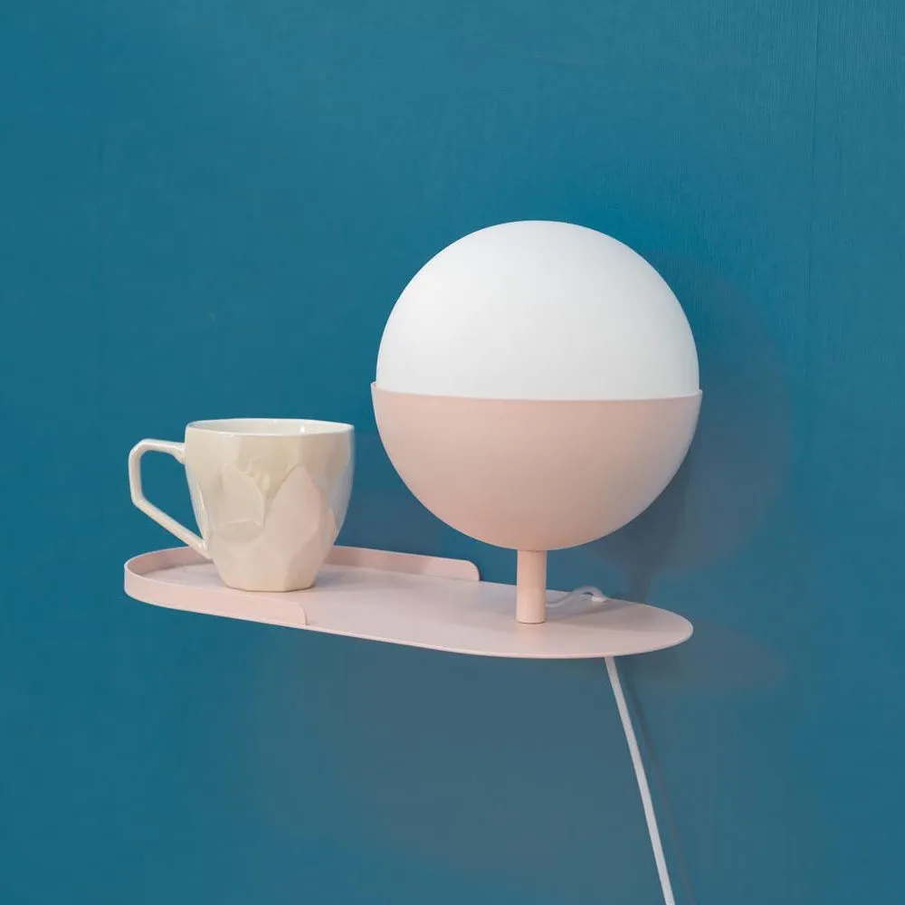 ValueLights Marlow Blush Pink Wall Shelf Lamp 3