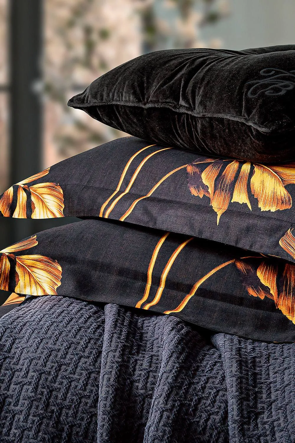 Ted Baker 'Gilded Floral' Cotton Duvet Cover Set in Black 5