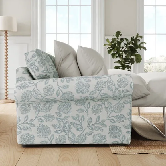 Flori Woven Floral Fabric 2 Seater Sofa Bed 2