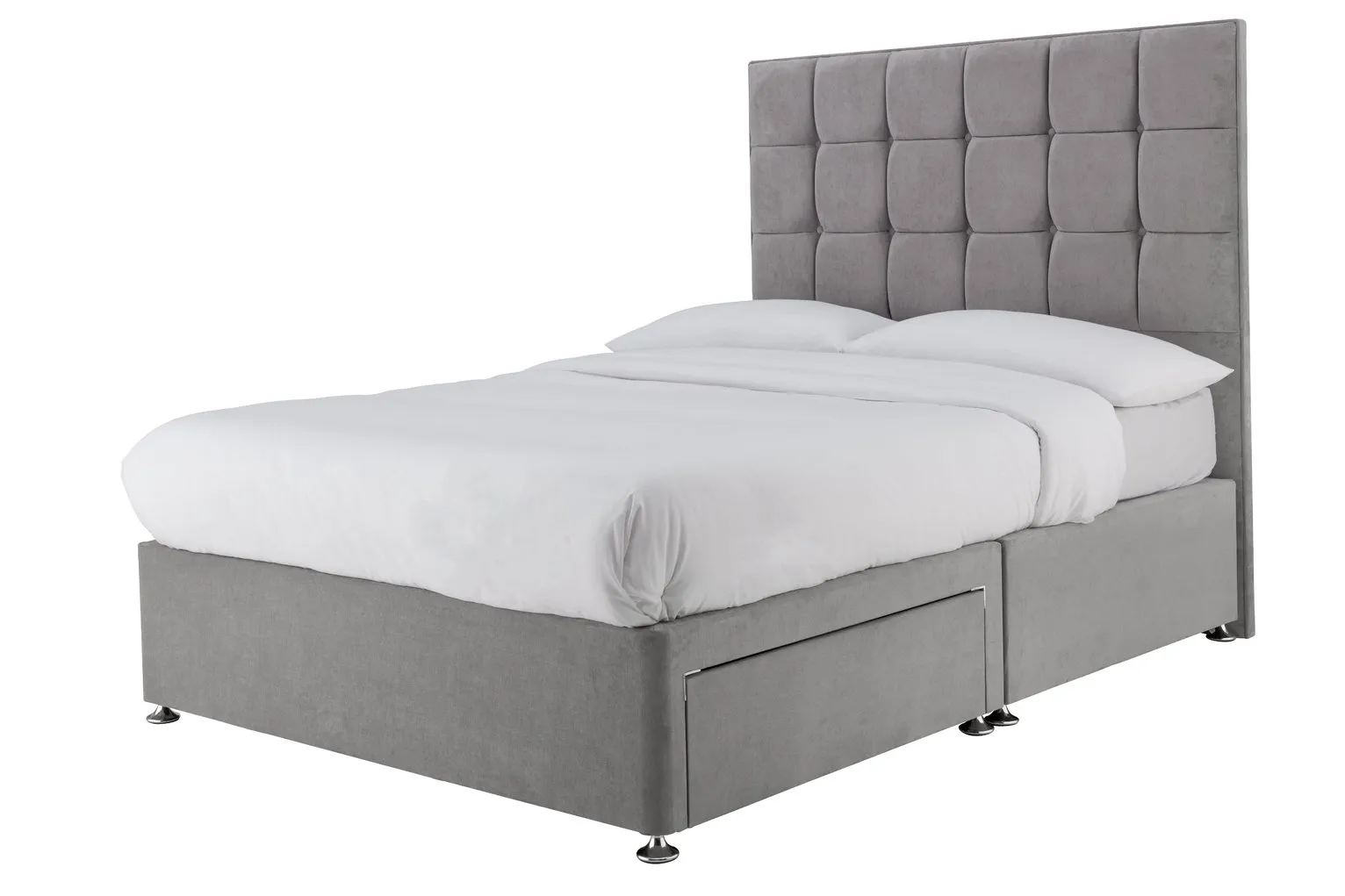 Forty Winks 2000 Pocket Sprung 2Drw Kingsize Divan-Seal Grey