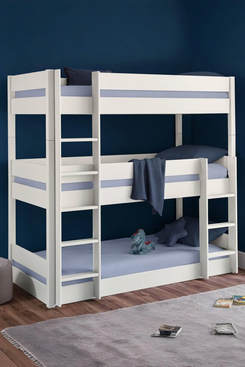 Julian Bowen Trio 3 Tier Triple Bunk Bed in White 1
