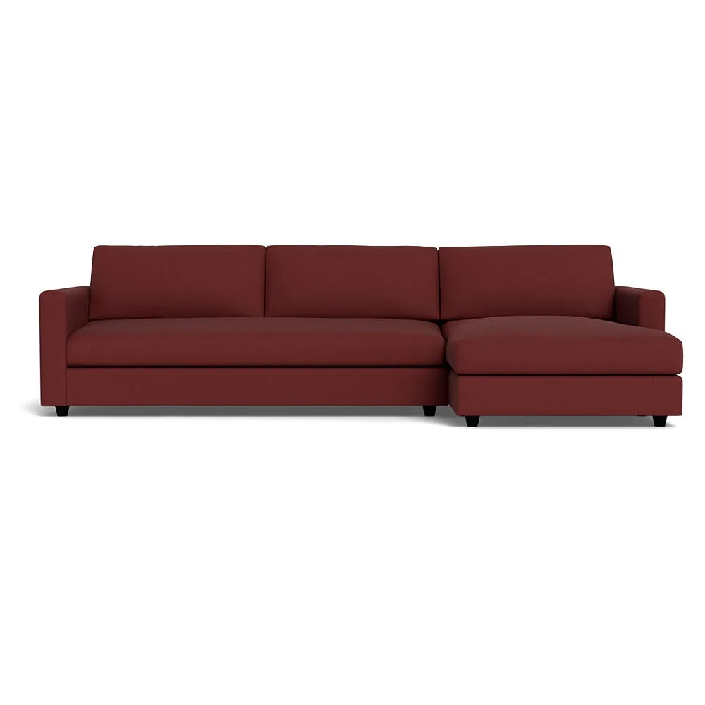 Heal's Nimbus II Right Hand Facing 4 Seater Corner Chaise Capelo Linen-Cotton Etruscan Red Black Feet