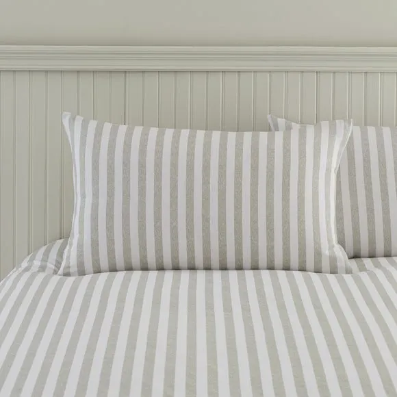 Durham Textured Stripe 100% Cotton Duvet Cover & Pillowcase Set 5