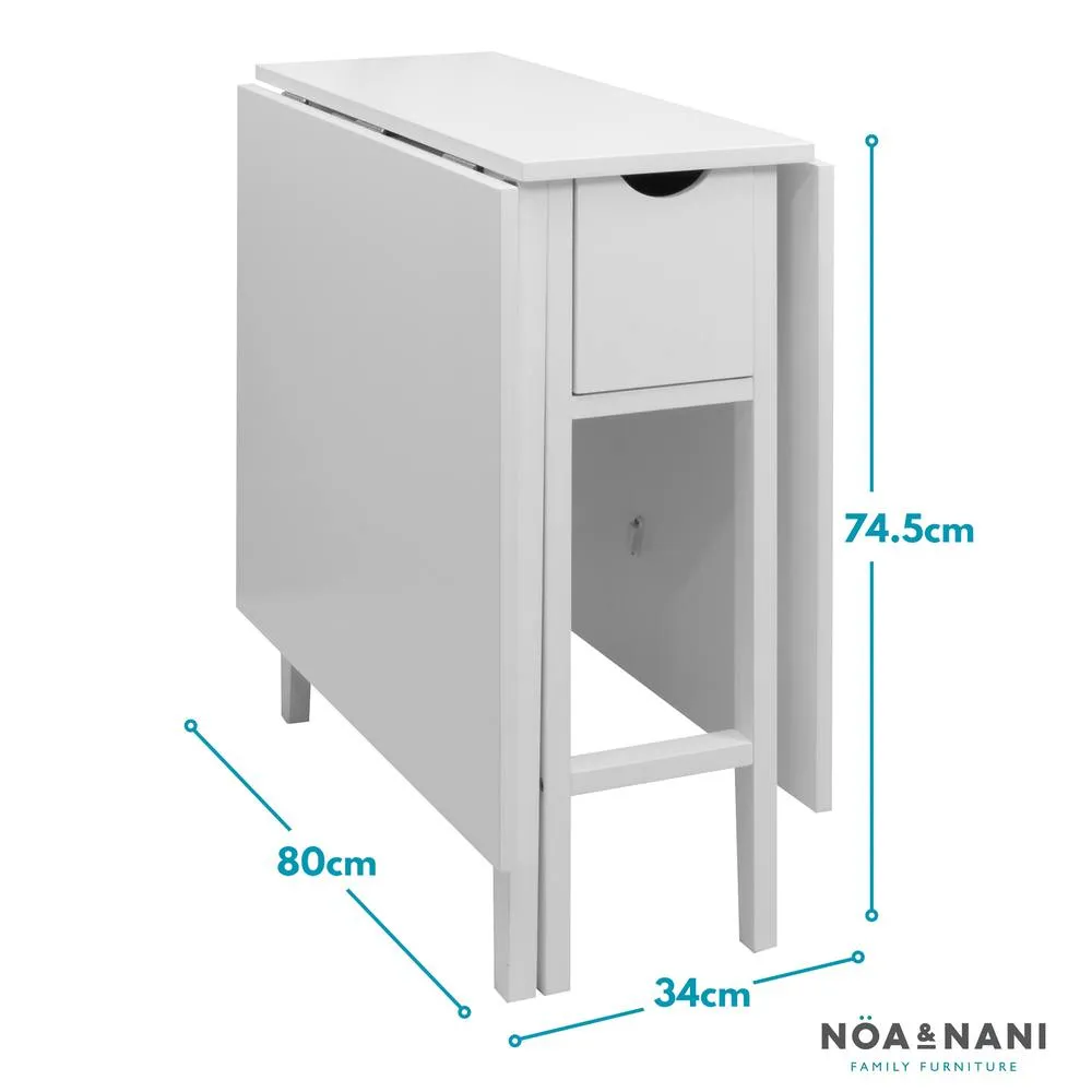 Nöa and Nani Gustav Folding Dining Table with Drawer in White 6