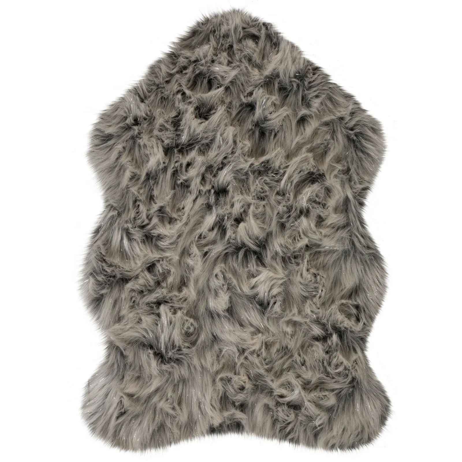 Single Pelt Shimmer Faux Sheepskin Rug Grey
