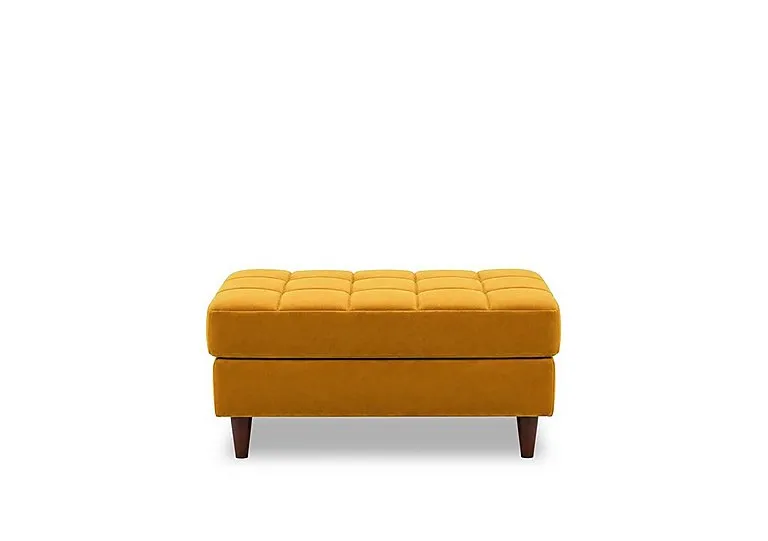 Sullivan Rectangular Fabric Footstool - Mustard - Living Room Furniture - In Time for Christmas