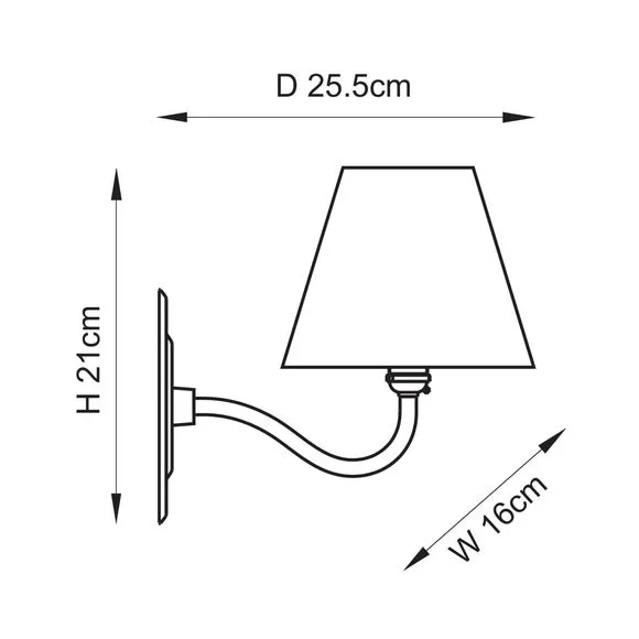 Vogue Prism Twill Curved Wall Light 6
