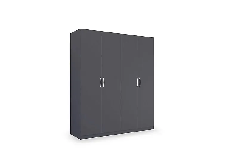Impulse 181cm 4 Door Décor Hinged Wardrobe - Metallic Grey