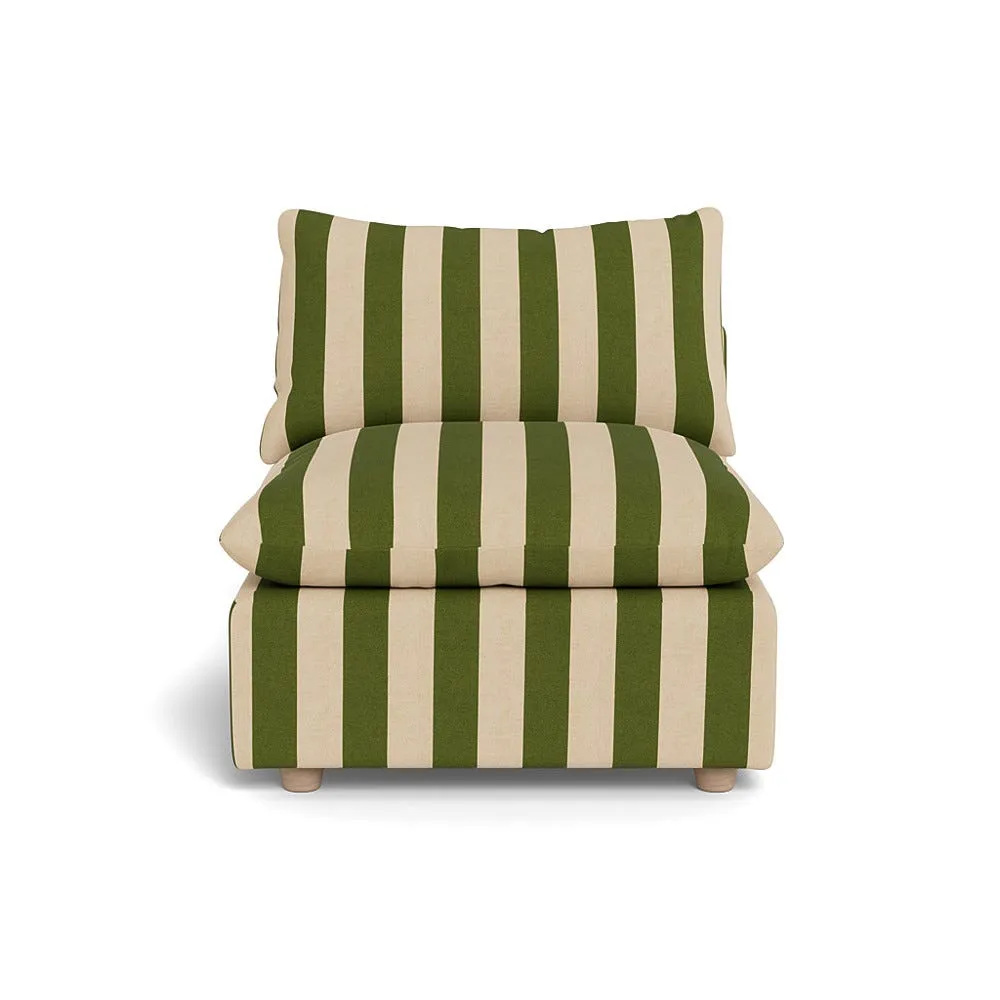 Heal's Astrid Single Unit Capelo Linen-Cotton Stripe Green Natural Beech Feet 1