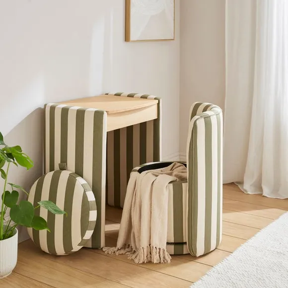 Frankie Compact Dressing Table Set with Mirror and Stool 2