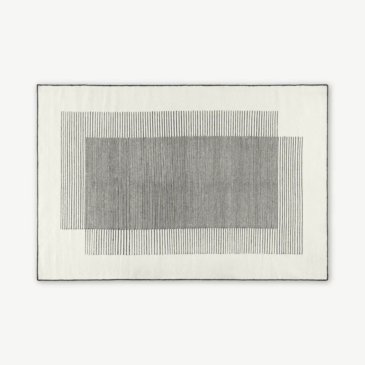 Caixa Wool Rug, Large 160 x 230cm, Off-White & Black