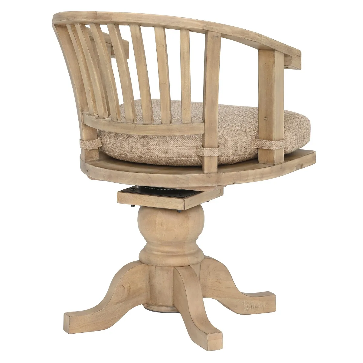Verberie Swivel Office Chair With Seat Pad, Brown | Barker & Stonehouse 4