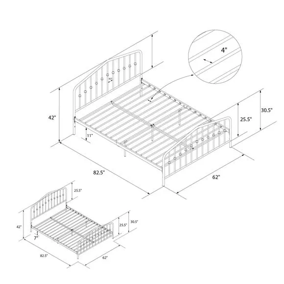 Dorel Home Bushwick Metal Bed Frame 5