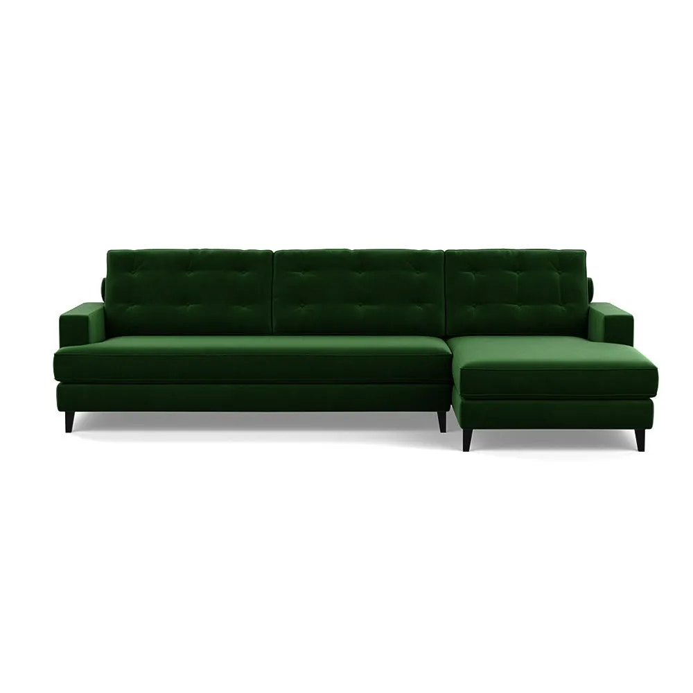Heal's Mistral Right Hand Facing Corner Sofa Smart Velvet Forest Black Feet 1