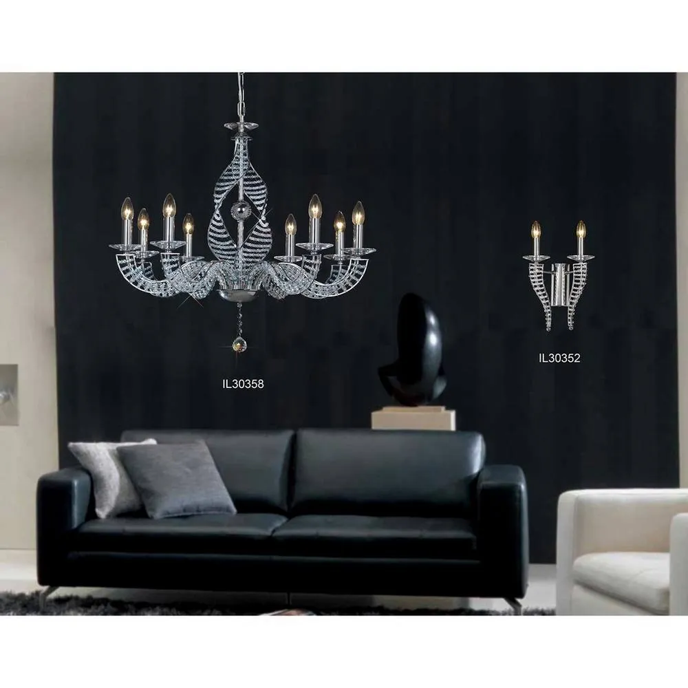Netlighting Santo Wall Lamp E14 Polished ChromeCrystal in Grey 3