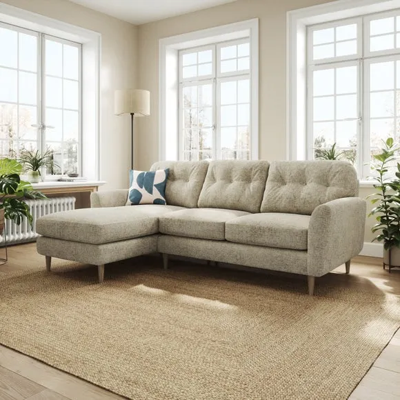 Sven Chunky Chenille Large Corner Chaise Sofa 1