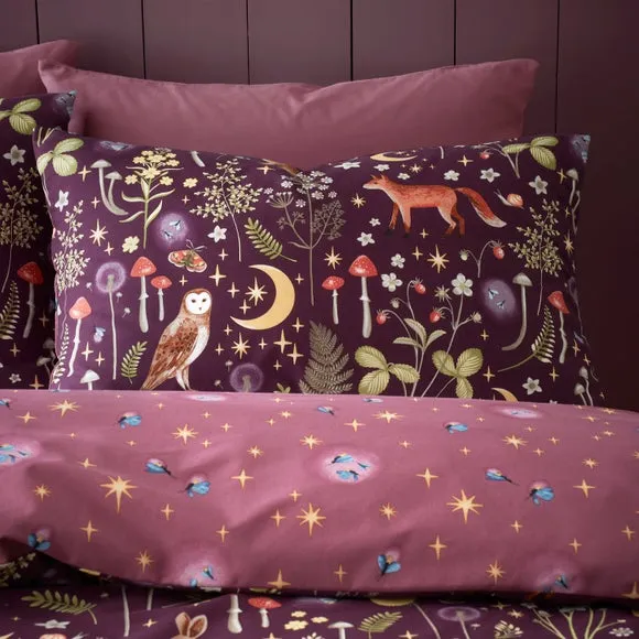 Catherine Lansfield Enchanted Twilight Animals Reversible Duvet Cover & Pillowcase Set 4