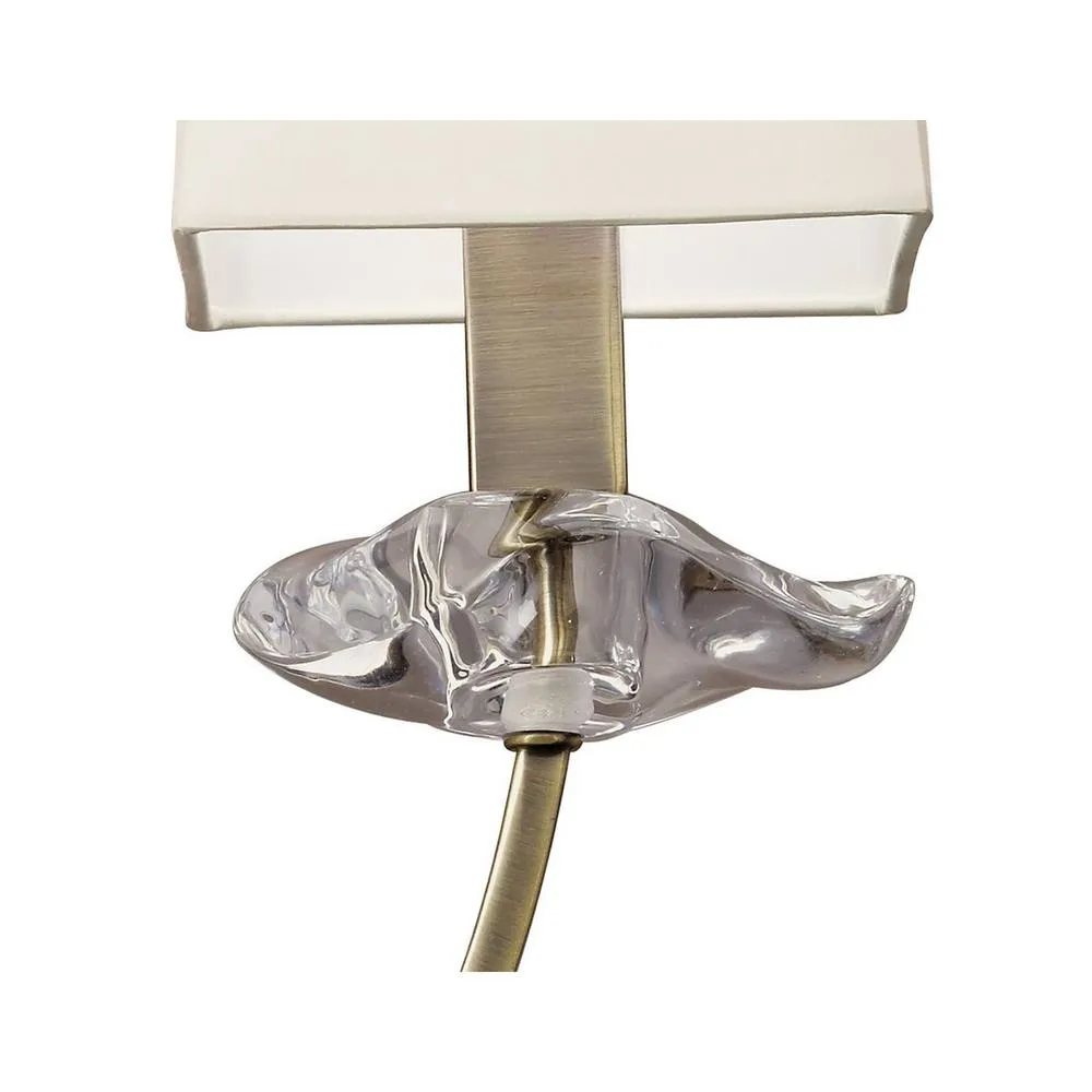 Netlighting Akira Wall Lamp Switched 2 Light E14 Antique Brass With Cream Shades in Gold 5
