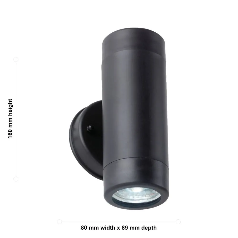 First Choice Lighting Set of 2 Gale - Polypropylene Coastal Black Up Down Wall Lights 5