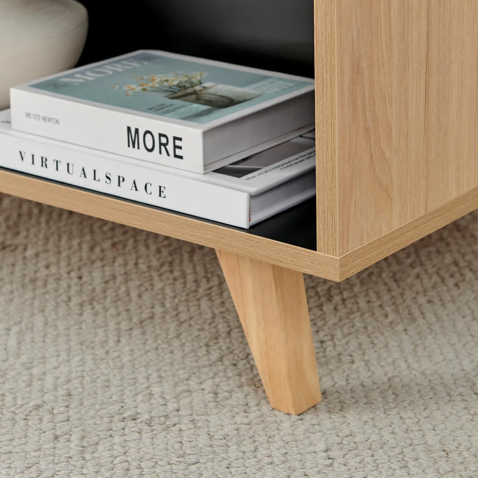 FurnitureboxUK Bisset Off-White & Wood Effect Storage Coffee Table 6