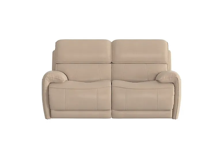 Link 2 Seater Leather Power Recliner Sofa with Power Headrests - BV Pebble