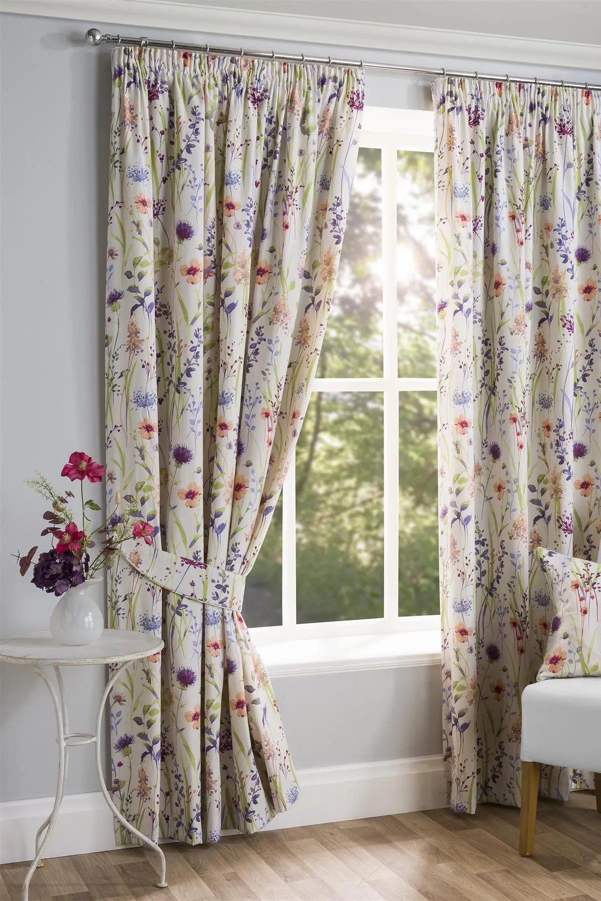 Sundour Cheshire Floral Fully Lined Pencil Pleat Curtains