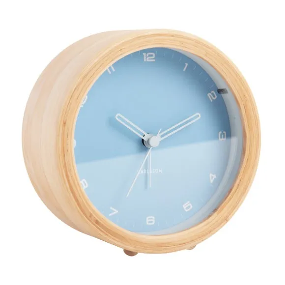 Karlsson Gentle Round Wooden Alarm Clock 3