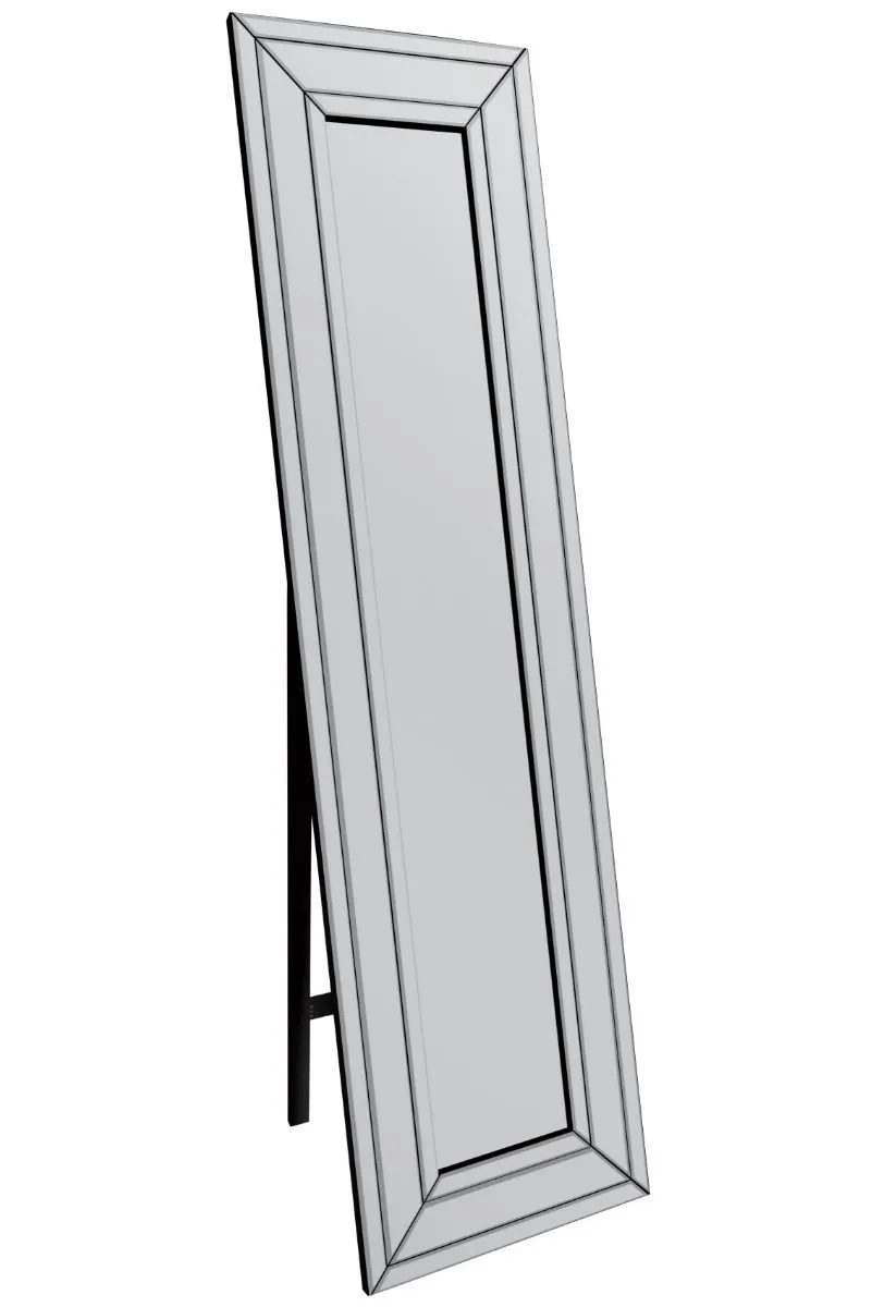 MirrorOutlet Triple Bevel Large Modern Venetian Cheval Mirror 5Ft X 1Ft3 150X40cm in Silver 4