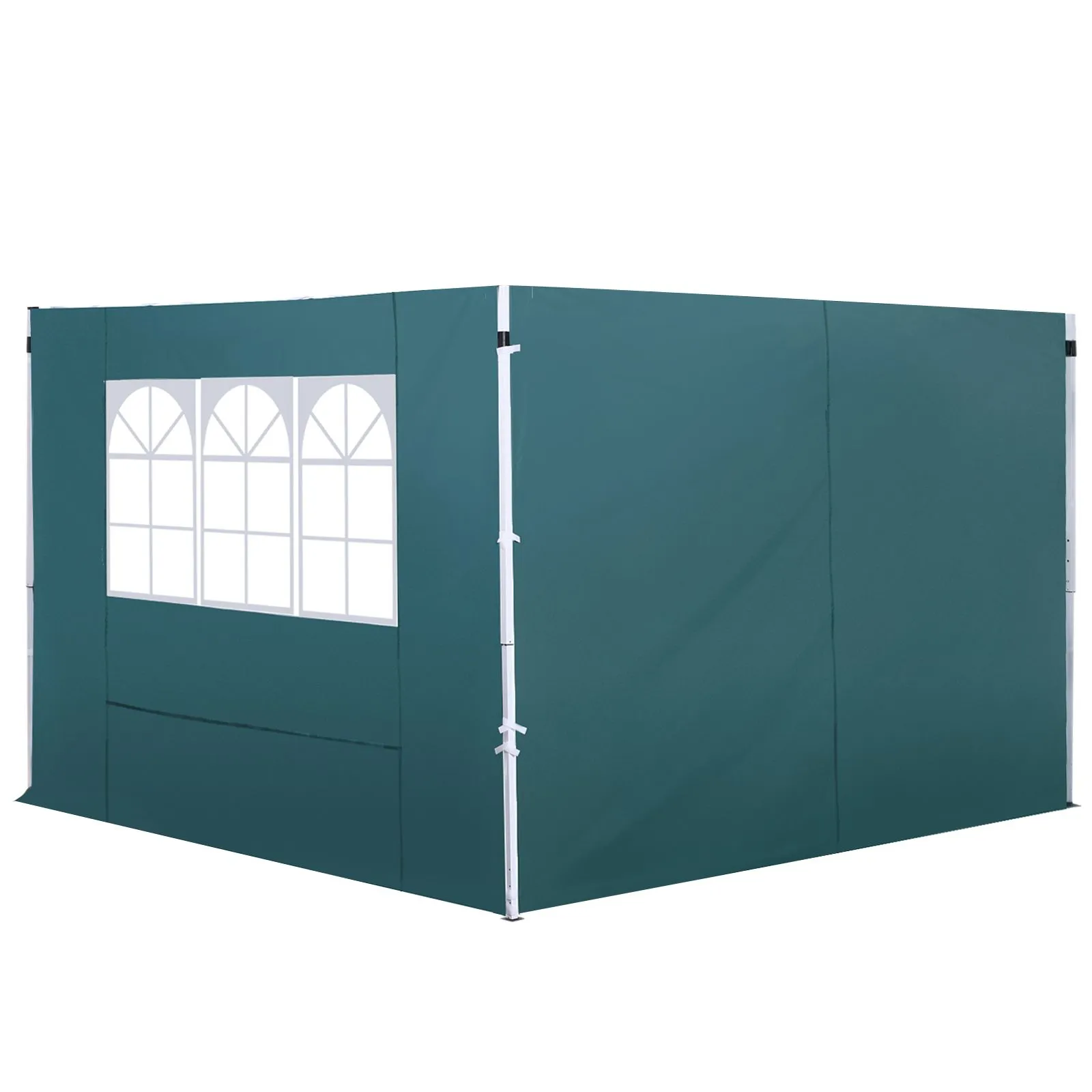 OUTSUNNY Gazebo Replacement Exchangeable Side Wall Panels w/ Window in Green 2