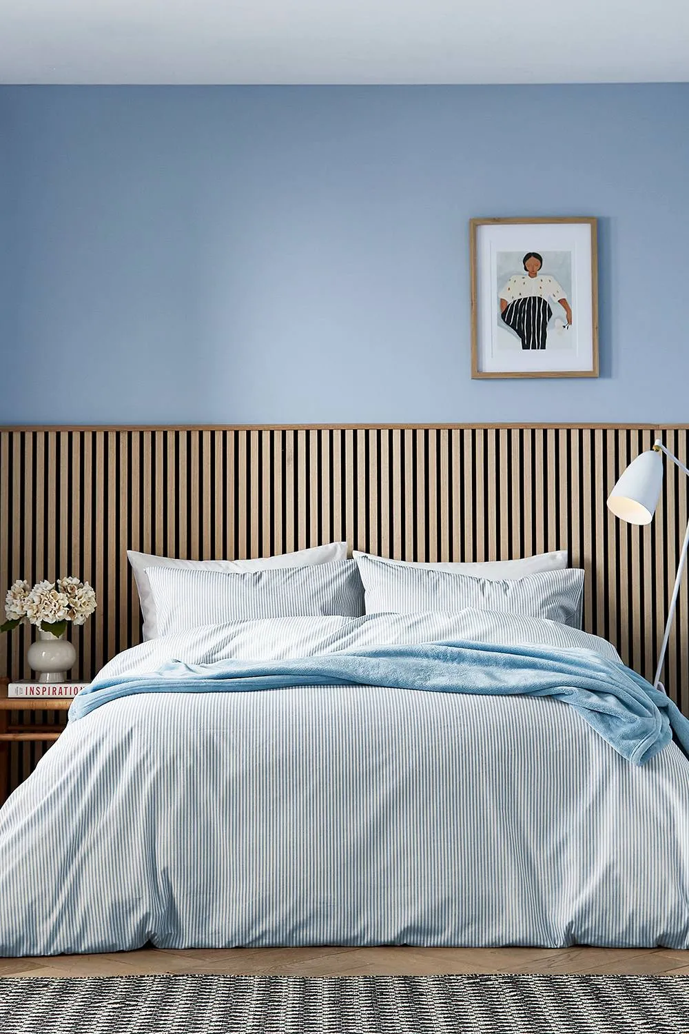 Helena Springfield 'Twill Stripe' Duvet Cover Set in Blue 1